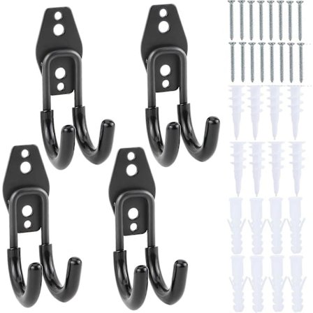 Pieces Garage Vægkroge, Garageopbevaring, Kraftige Garageopbevaringskroge til Organisering af Have- og Garageværktøj, Elværktøj, Stole, Cykler, Reb