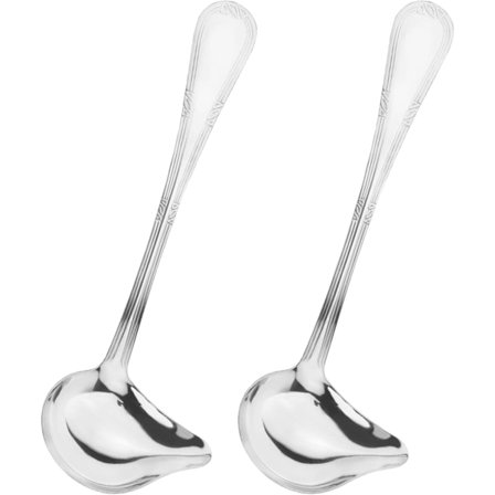 Suppeske, sauceske i rustfrit stål, ske 【2 stk.】 Suppeske sauceske til daglig brug, suppeske til banketter små køkkener - 20 x 7,4 cm