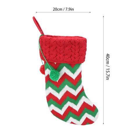 Julstrumpa Strumpor Ornament Presentpåse Julfest Heminredning Röd och grönrandig strumpa