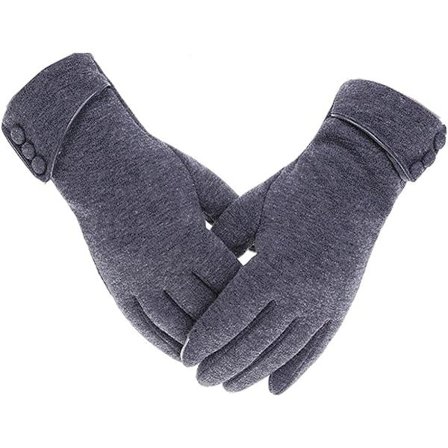 Damer Vinter Varme Hansker Touch Screen Mobiltelefon Vindtett Fôr Tykke Hansker (Grå)