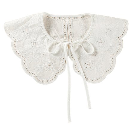 Koreansk stil dekorativt falsk krave sjal wrap udhult broderi solsikkeblade blonder halskæde vintage kort poncho