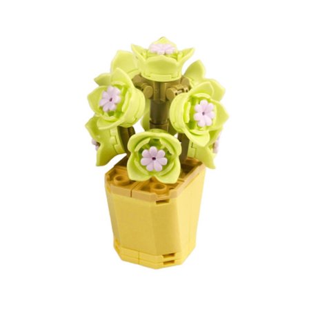 Sakura Krukväxt Byggklossar Dekor Mini Byggstenar Leksak Monterade Leksaker