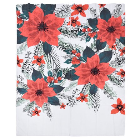 3D digitaltryckta gardiner röda blommor gröna blad dekortryckta gardiner för balkong veranda 170x200cm