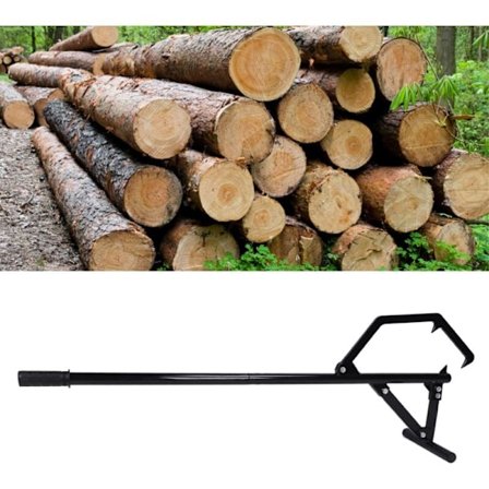 Log Lifter 51 tommer, justerbar vippekrok sklisikker gummihåndtak rullelogg Lifter for Farm KLB