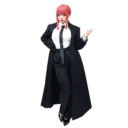 DAZCOS Chainsaw Man Makima Cosplay Kostume Mænd Kvinder Dragt Uniform Anime Outfit Jakkesæt med Slips Cos Tøj Halloween
