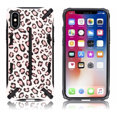 Ringke DUAL X för iPhone X/XS - Leopard Rosa