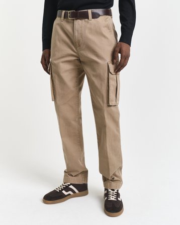 GANT Herren Regular Fit Cargohose aus Baumwolltwill (38/32) Braun Beige