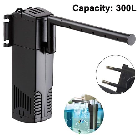 Akvariehjørnefilter, intern filter med akvariepumpe,