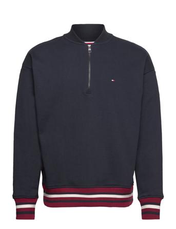 Bold Global Stripe Half Zip Tops Knitwear Half Zip Jumpers Navy Tommy Hilfiger