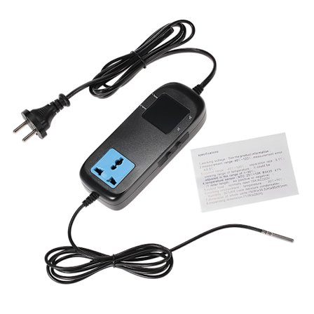 Elektronisk termostat LED Digital Display Avelstemperaturregulator Termoelement Termostat med Uttag AC 90V~250V