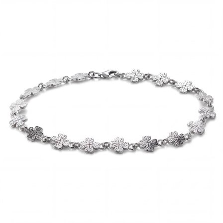 Clover | 7 mm 925 Sterling Silber Kleeblatt Armband für Männer - Kettenarmbänder