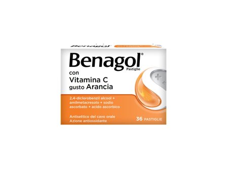 Benagol Antisettico per Bocca e Gola 36 Pastiglie Vit C Gusto