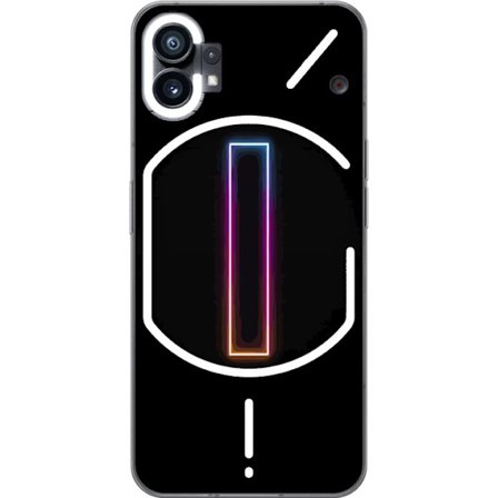 Kompatibel Mobilcover til Nothing Nothing Phone (1) Minimalistisk neonbogstav I i regnbuefarver mod mørk baggrund