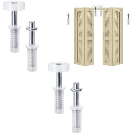 4-delt sæt - Foldedørs drejepunkt over - Fjederbelastet foldedørs hardware kit 5 cm (sølv)