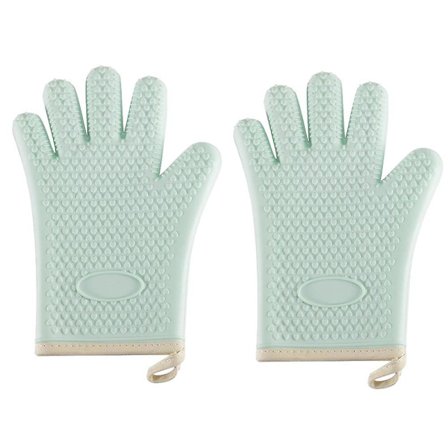 Lämmönkestävät hanskat Bbq Keittiö Silikoniuunin hanskat, Turvallinen käsittely