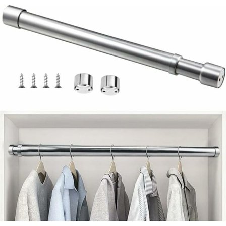 Udtrækkelig garderobestang i rustfrit stål 47 cm til 80 cm Justerbar T