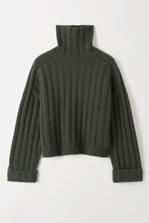 Soft Goat - Ribbed Turtleneck - Women cashmere sweater - L - Hunter Green