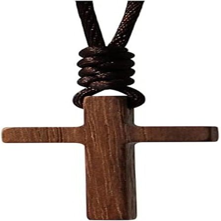 Naturlig Valnøtt Kors Anheng Halskjede Menn Kvinner Gave Halskjede Tre Bil Bakspeil Anheng, Tre, Ingen Edelsten