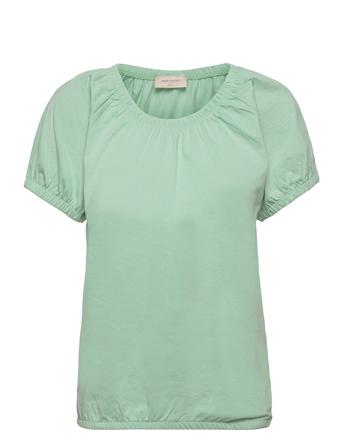 Fqbetina-O-Ss-Solid Blouses Short-sleeved Grön FREE/QUENT