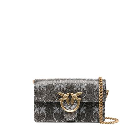 Pinko, Cross Body Bags Szary, Kobieta, Rozmiar: ONE Size