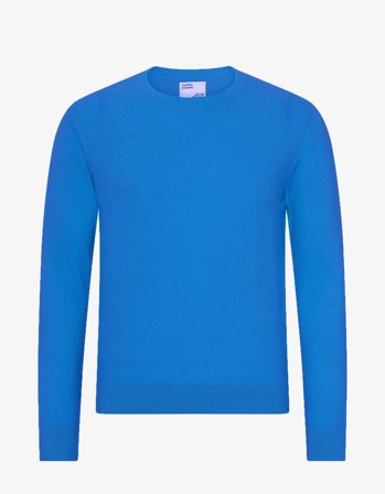 Light Merino Wool Crew - Pacific Blue - M