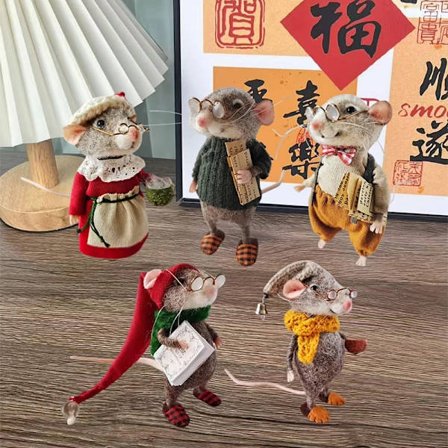 Filtet Mus-Kit Håndlagde Filtet Mus Jule Filtet Mus En oppfyllelse