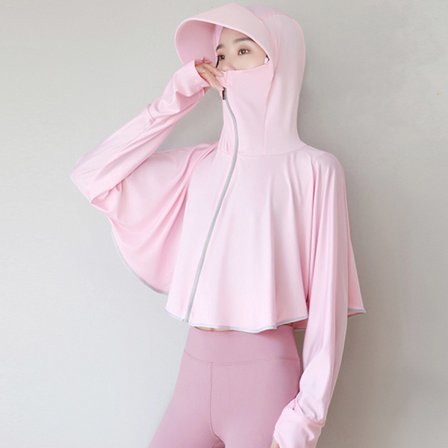 Jääsiikkasunsuojahuppari Takki Pitkähihainen Auringonsuopaita Maskilla Peukalonrei'illä Ulkoilu Naisten Huppari Viilentävä Lyhyt Paita Pitkällä 