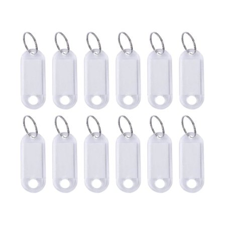 30 stk Plast Nøkkelring ID-koder Navnelapper Språknummer Merking Klassifisering Tag (hvit)