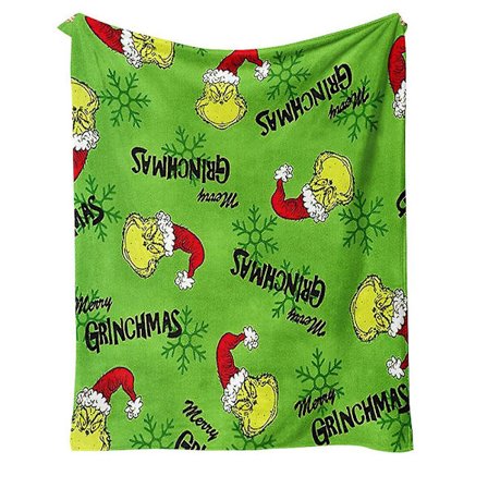 Juletæpper og -kast Grøn Monster Efterårsblødt Tæppe til Træner, Grøn Elf Seng Bløde Tæpper