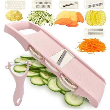 Mandolin Slicer til køkken Slicer grøntsagssnitter 5 i 1 Veggie Slicer kartoffelsnitter vaffel Fry Cutter Hot Swap Mandolin med skræller til 