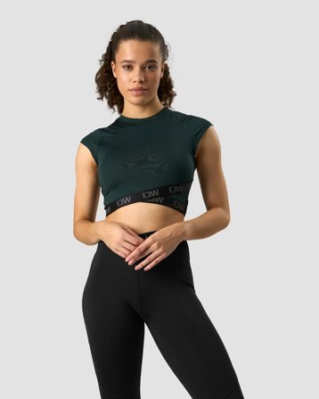 ICANIWILL - Ultimate Training Cropped T-shirt Deep Green- Træningstrøje - Damer - Træningstøj fra ICIW