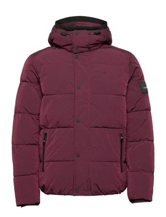 Crinkle Nylon Mid Length Jacket Red Calvin Klein