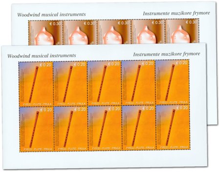 Kosovo - Musikinstrumenter - Flot sæt småark