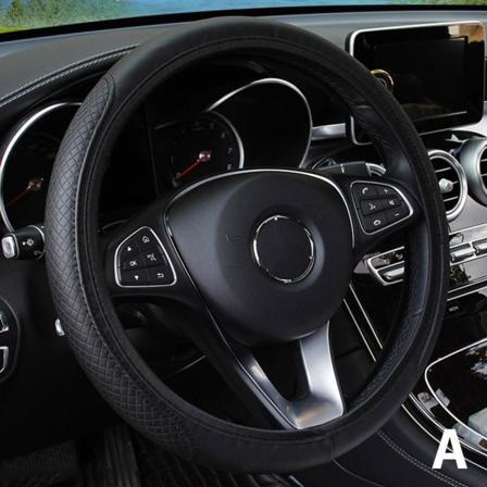 Halkfritt mikrofiberläderrattskydd Styrning W Black 1pcs