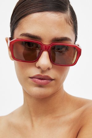 NA-KD Square Sunglasses - Solbriller - Brun - One Size