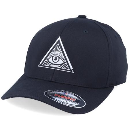 Iconic - Černá Kšiltovka - Illuminati Black Flexfit @ Hatstore