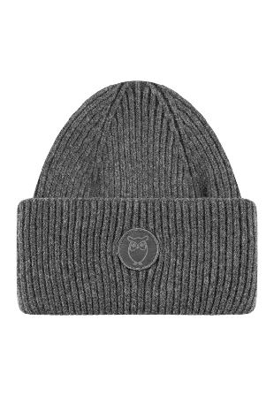 Knowledge Cotton Apparel Big Rib Beanie - RWS Accessoarer Herr Grå ONESIZE