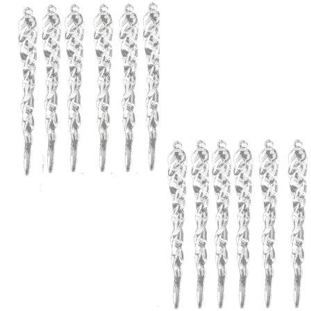 Juletræsornament Istap plast transparent 12-pak