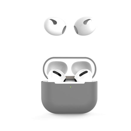 AirPods 3 silikonikotelo korvasuojuksilla - Harmaa