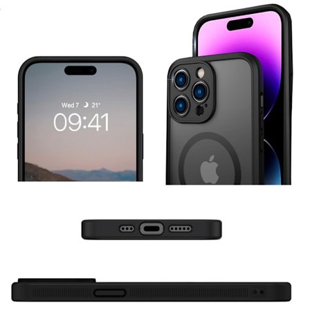 iPhone 15 Pro Max - Magnetiskt Fodral med Matt Hudkänsla