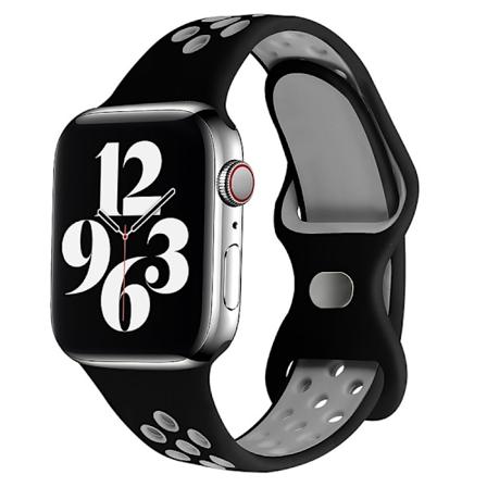 Adorve-yhteensopivat Apple Watch -rannekkeet 45 mm 44 mm 42 mm SE iWatch Series 7 -naisille ja miehille, hengittävä urheilusilikonikorvaushihna