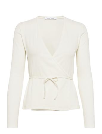 Sarai Wrap Ls 12708 Langærmet T-shirt Creme Samsøe Samsøe