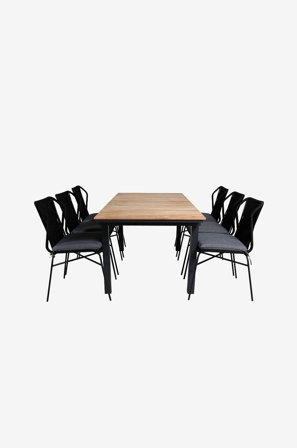 Venture Home - Spisegruppe Molle med 6 Lisa spisestoler - Brun - Spisegrupper - Fra Homeroom