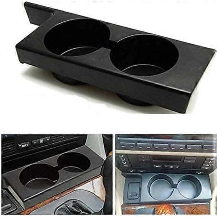Bilkopholder Kompatibel med E39 525i 530i 540i 528i M5 1997-2003 Front Center Konsol Dobbelt Bil Drikkeholder ABS Kopholder Bil Opbevaringsboks