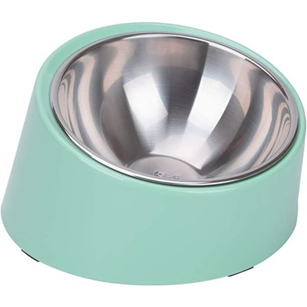 Kladdig fri 15° lutande skål för hundar och katter, lutande vinkel B