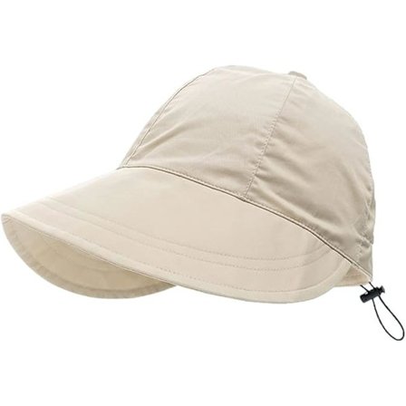 Naisten aurinkohattu, leveä lieri, kokoontaitettava kesärantahattu, UV-suoja, ulkoilu, matkailu, beige, 55-60 cm