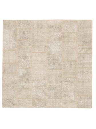 Noué À La Main Patchwork Tapis 196X200 De Laine Beige/Orange