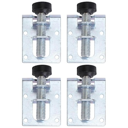 4kpl Ruuvattavat huonekalujen säädettävät jalat teräksestä, pöydän sohvan metalliset säätöjalat kulmakiinnikkeellä, lattiasuoja