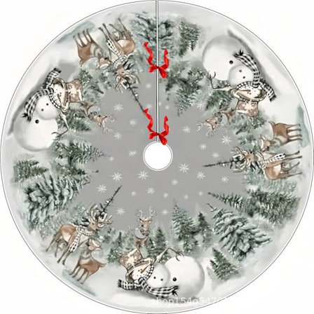 Joulukuusenalusmatto "God Jul" kodin sisustus 2024 Joulukoristeet 2025 Uudenvuodenlahja - 120CM