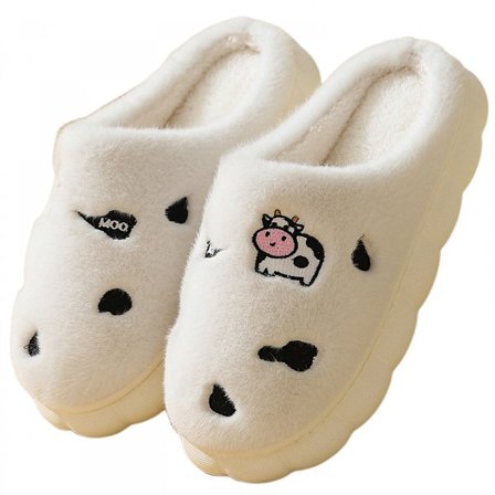 Sarjakuvalehmä-tohvelit, talvitohvelit sisä- ja ulkokäyttöön naisille (6,5-7)